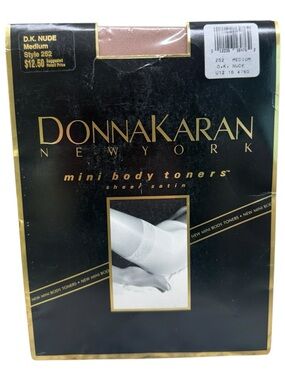 Donna Karan Mini Body Toners Sheer Satin Pantyhose 252 DK Nude  Size Medium